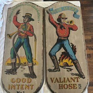 Vintage Yorkcraft Fireman Plaques